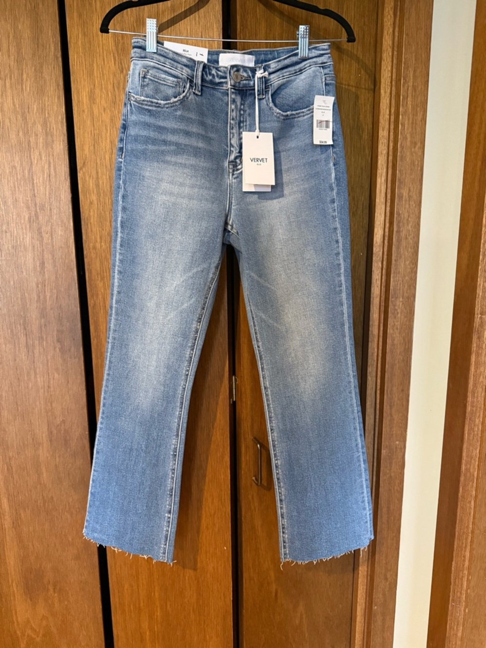 Vervet by Flying Monkey Light Blue Cropped Straight Jeans